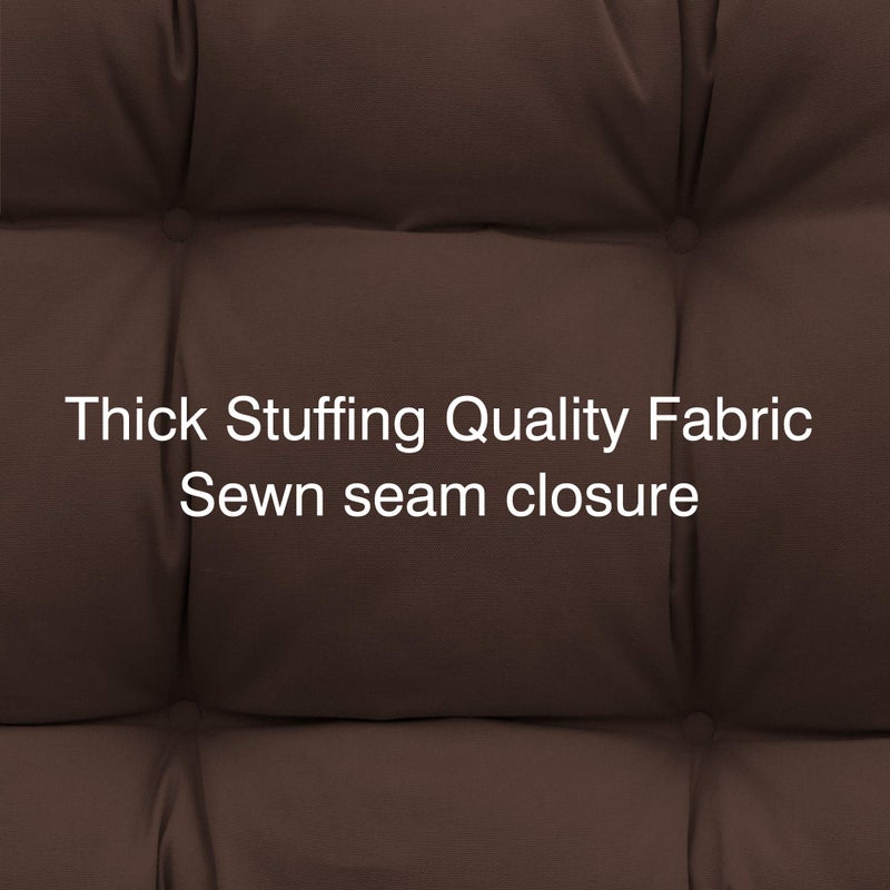 QILLOWAY Outdoor Seat/Back Chair Cushion Tufted Pillow, Spring/Summer Seasonal All Weather Replacement Cushions. (Coffee/Brown/Chocolate) - Image 3